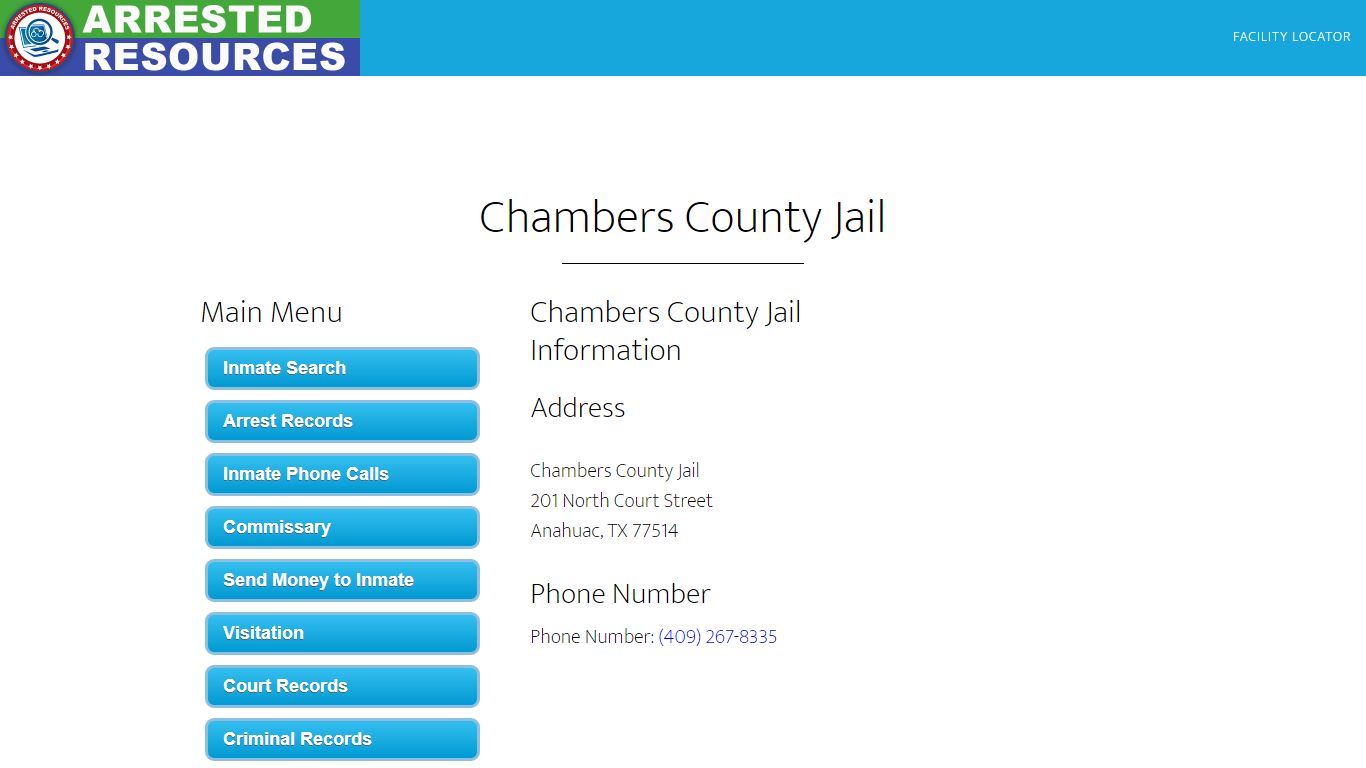 Chambers County Jail - Inmate Search - Anahuac, TX - Arrested Resources